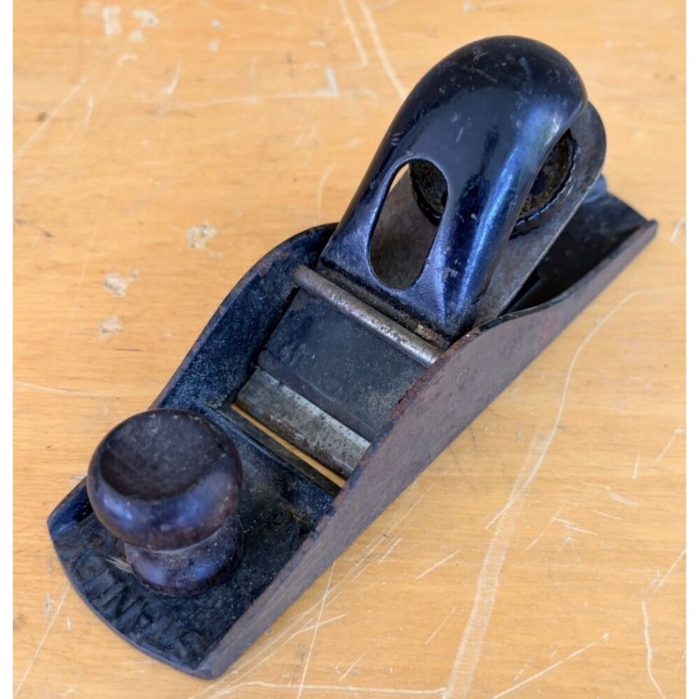 Vintage STANLEY No. 110 Flat Bottom Block Plane w/ Wood Knob - Made in USA